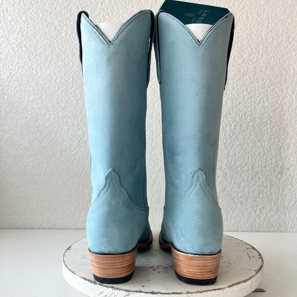 Lane EMMA JANE Womens Cowboy Boots 7 Western Light Blue Cowgirl Mid Calf Tall - Picture 4 of 13